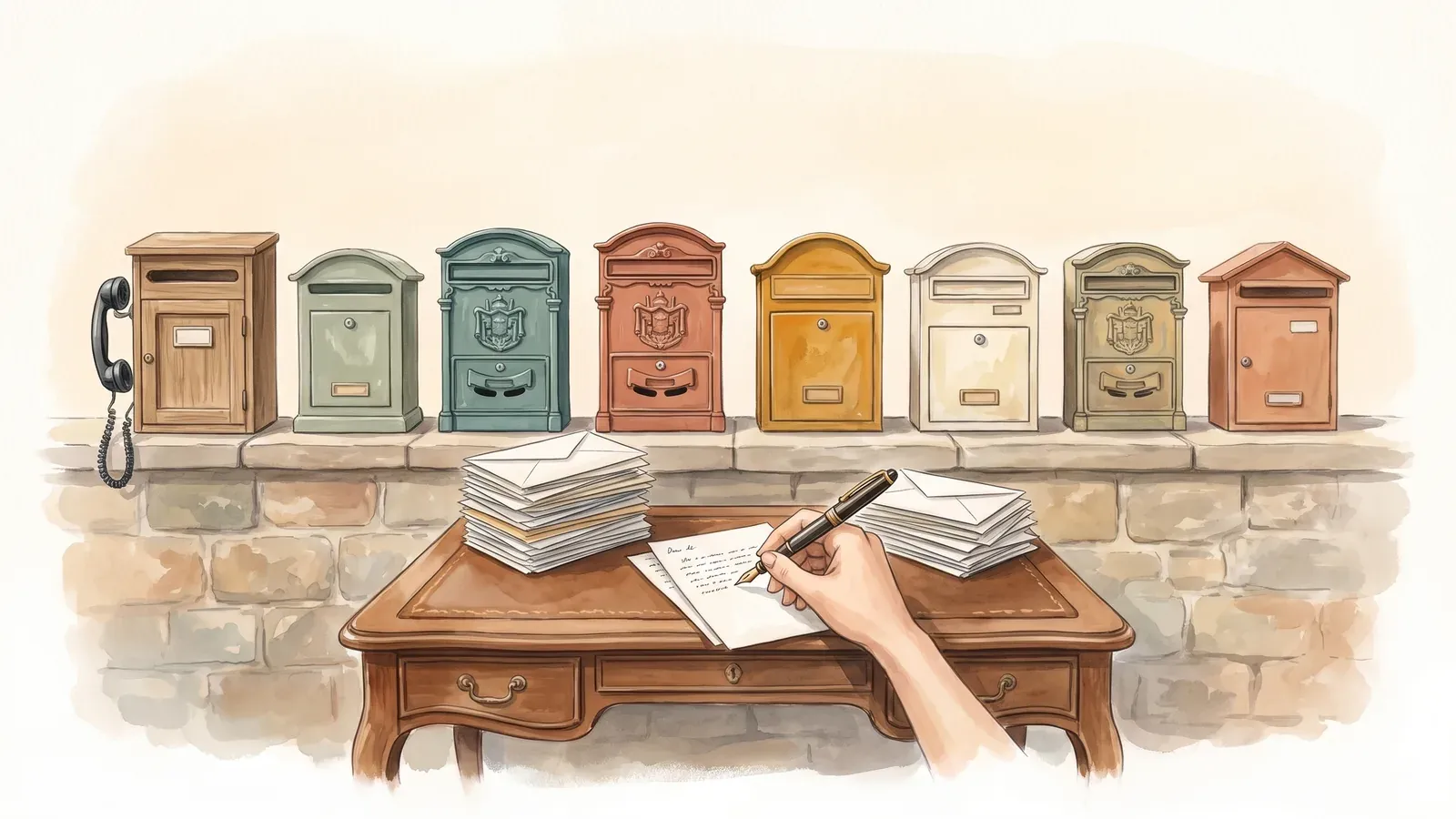 Watercolor hero for "Best AI Guest Messaging Software for Vacation Rentals (2026)"
